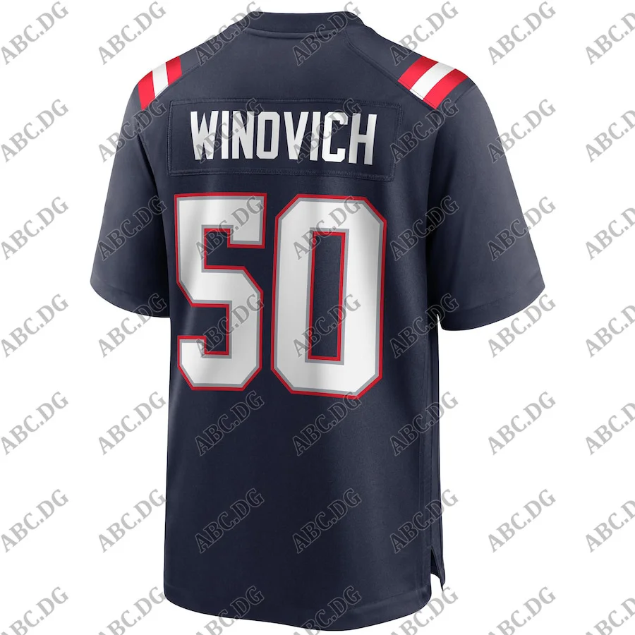 

Customized Stitch American Football Jersey Men Women Kid Youth New England Chase Winovich Navy Game Jersey