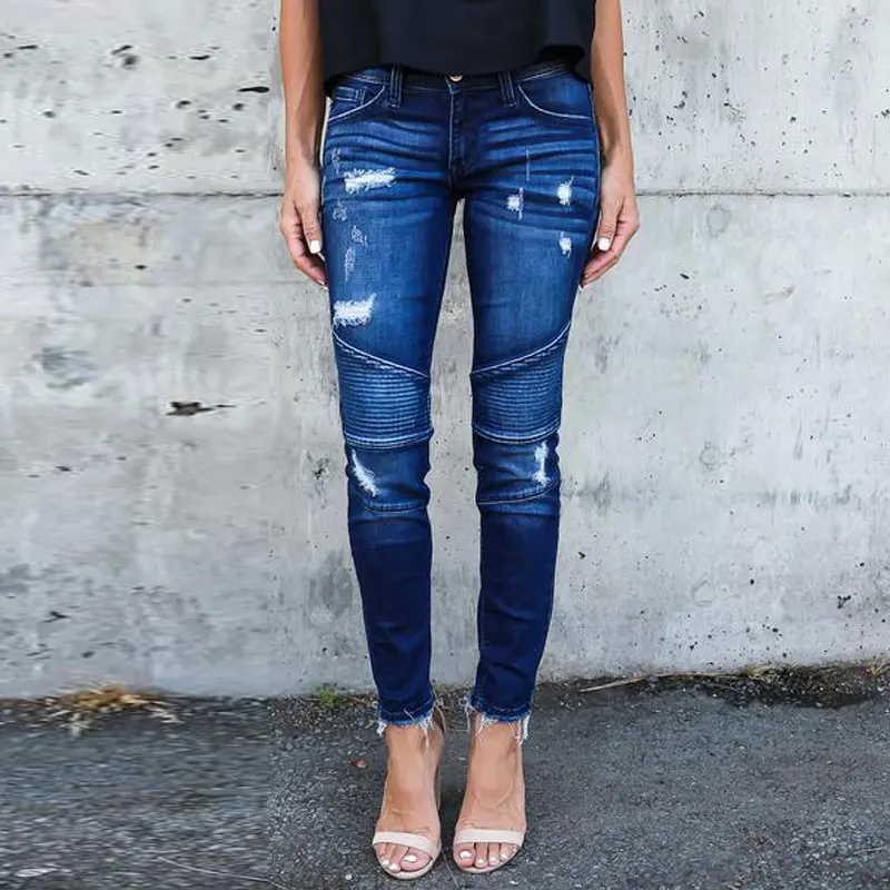 Цвет: черный синий мотоциклетные байкерские ZipJeans Для женщин Тонкий Средний