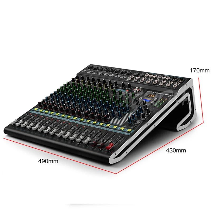 

16 Channel Bluetooth Mixing Console Audio Mixing Console with 48V Phantom Power USB 24 BIT Digital Effect for DJ Stage Equipment