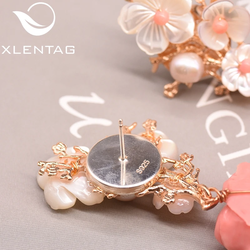 XlentAg серьги с натуральным жемчугом Серебряные 925s женские аксессуары Свадебные