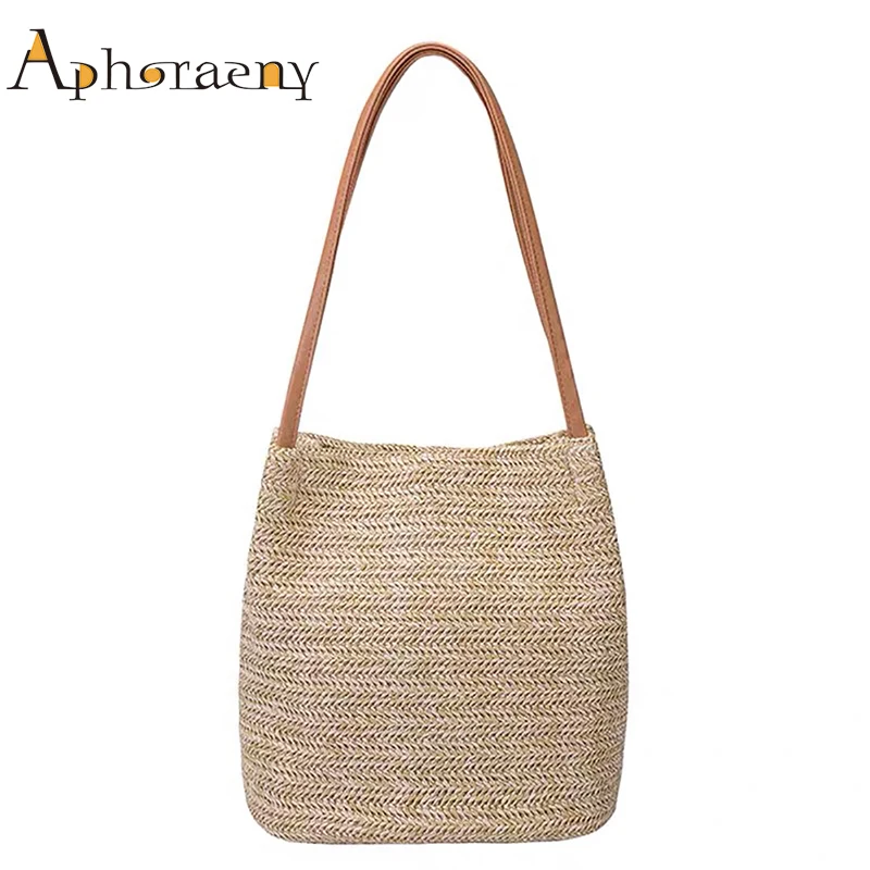 Соломенная пляжная сумка мешок через плечо женская летняя сумка| |