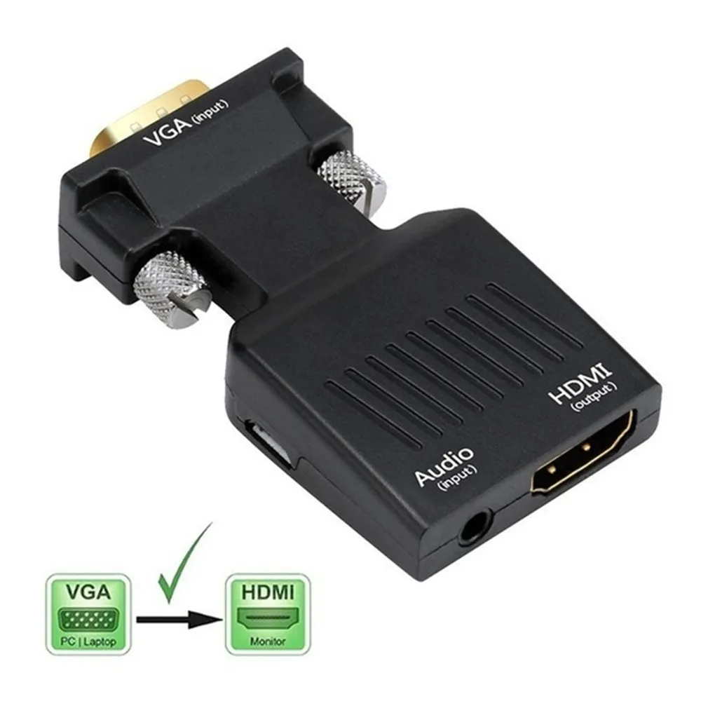 Конвертер VGA Male HDMI с аудио адаптером кабели 720/1080P для HD ТВ монитора проектор ПК