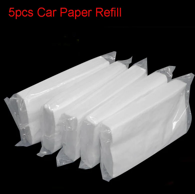 5pc Car Paper Refill Сверкающие алмазы автомобильный козырек держатель ткани Висячие кожаные Кристаллы горный хрусталь бумажное полотенце чехол для женщин автомобильные аксессуары - Название цвета: 5pc Car Paper Refill