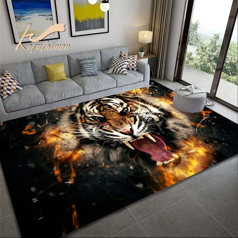 Коврик с тигром львом большой коврик для гостиной ванной животными леопардовой