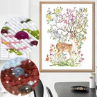 QIANZEHUI, алмазная вышивка особой формы сделай сам, мультяшное аниме для гостиной, Европейский олень Сика, полностью алмазная живопись, украшение