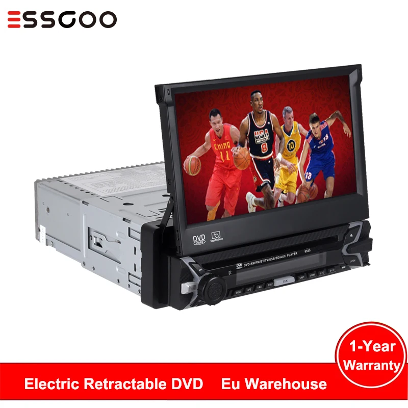 Автомагнитола Essgoo 7 &quot выдвижная мультимедийный проигрыватель DVD центральный 1din