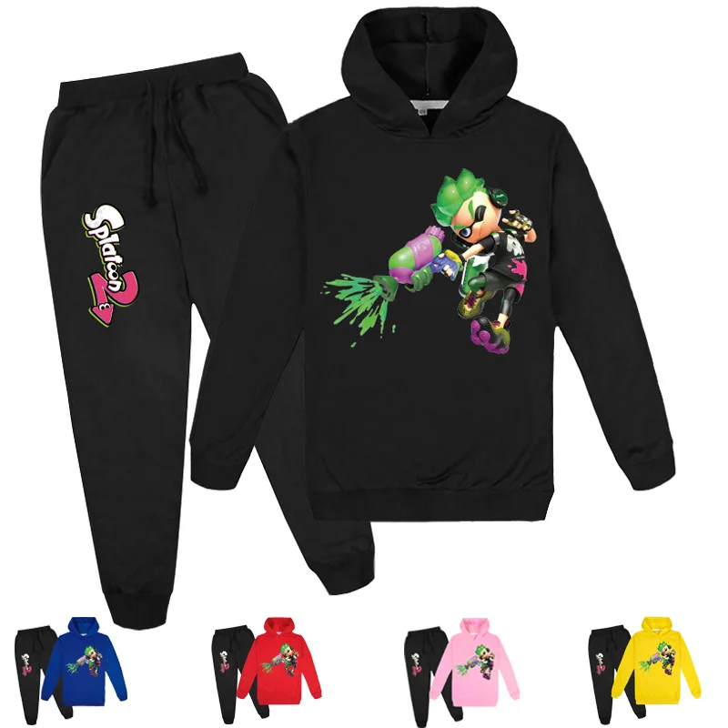 От 2 до 16 лет новый стиль костюм с толстовкой Splatoon для больших детей девочек Сезон