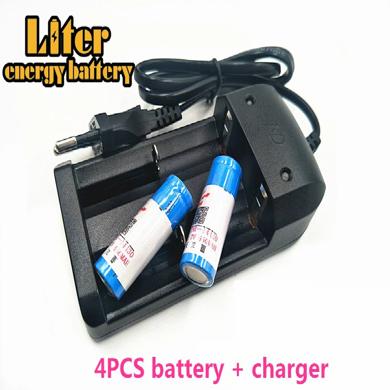 Литий ионная аккумуляторная батарея 14430 3 7 V 650mAh литий + зарядное устройство для