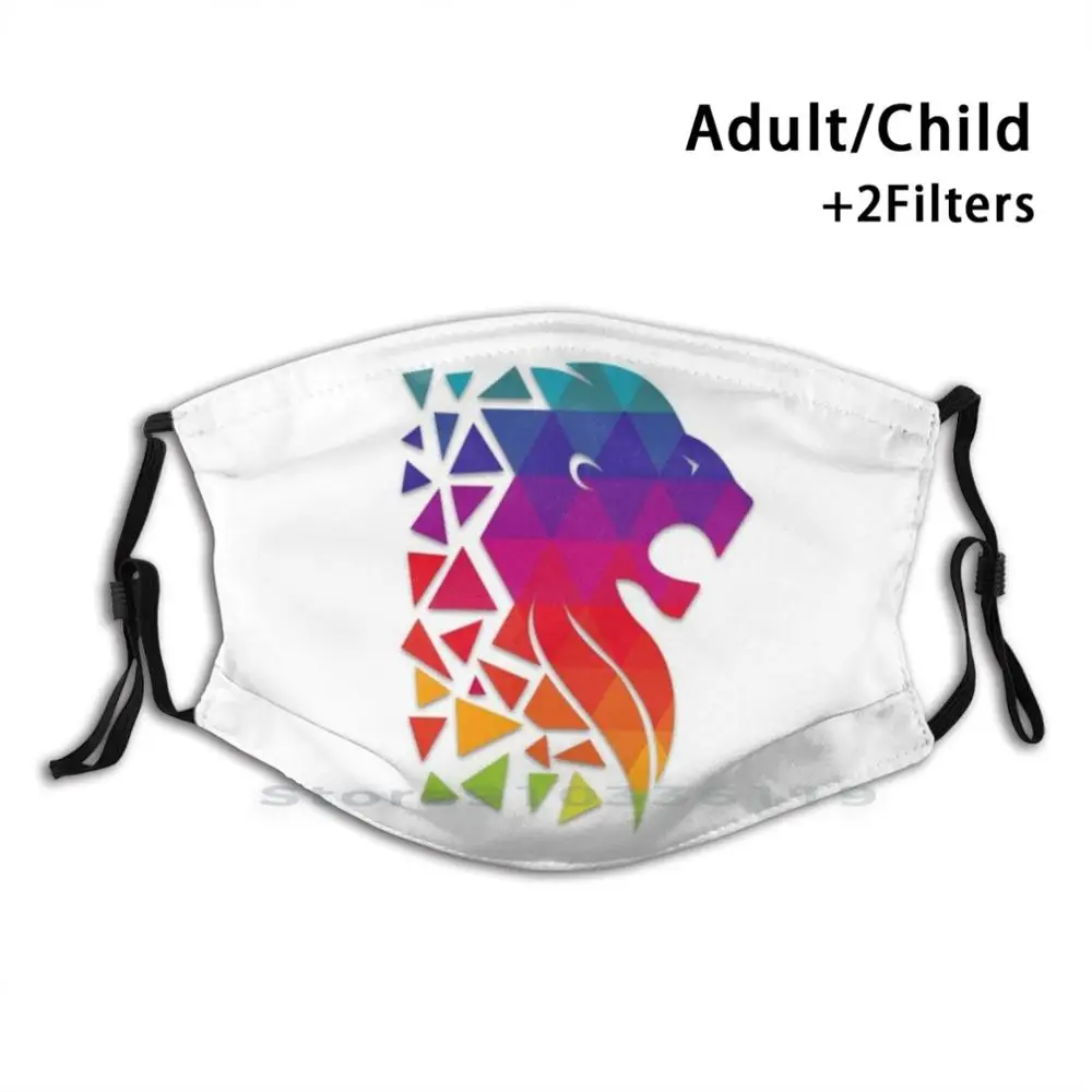 

Многоразовая маска с логотипом льва и графическим принтом, фильтр Pm2.5, маска для лица, детская маска с рисунком льва, короля, графического ль...