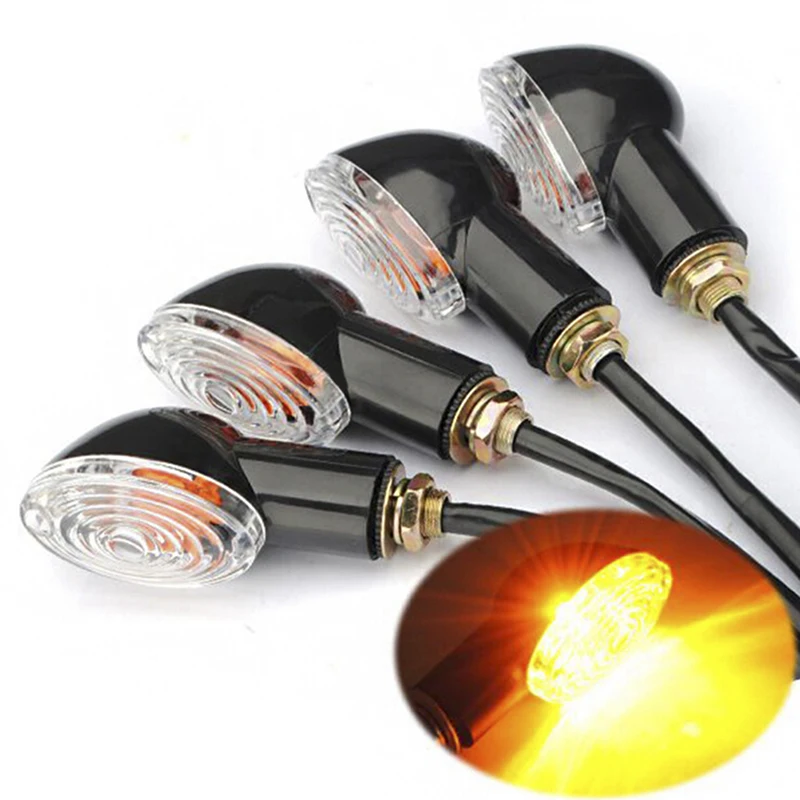 

1pc Universal Amber Bulb Motorcycle Turn Signals Indicator Mini Halogen Turn Signal For Cat Eye