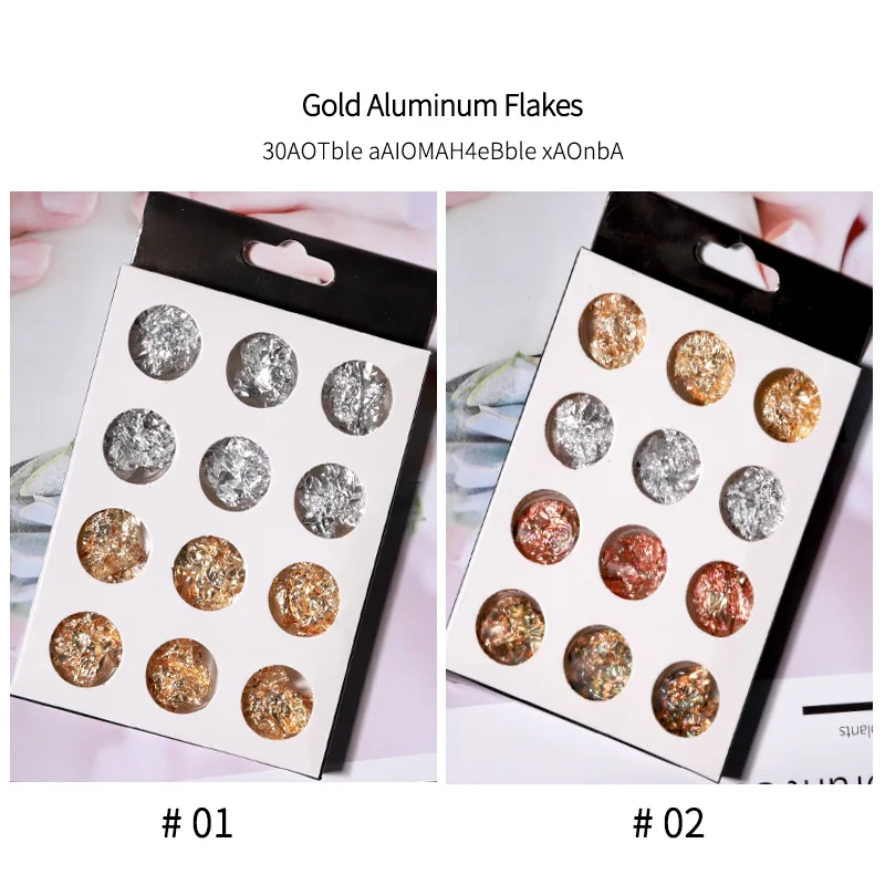 

1 Set Gold Silver Red Colorful Nail Art Foil Paper Irregular Aluminum Nail Sticker Manicure Glitter Gel Polish Nail Decoration