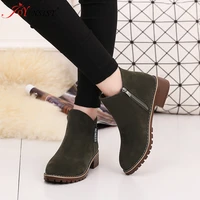 42 size new women martin boots autumn winter boots classic zipper ankle boots high quality warm fur new women shoes fashion