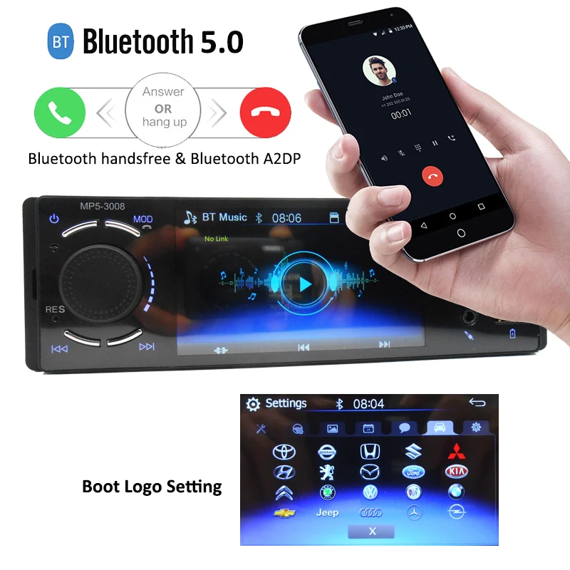 $249.59 Bluetooth Car Radio 1 Din Mirror Link 4