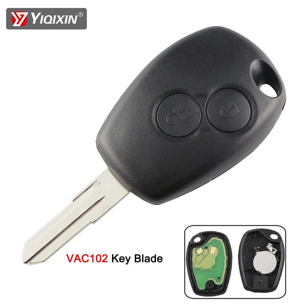 

YIQIXIN 2 Button Remote Key For Renault Megane Modus Clio Logan Kangoo Sandero Duster Car Key 433Mhz ID46 PCF7946/PCF7947 Chip