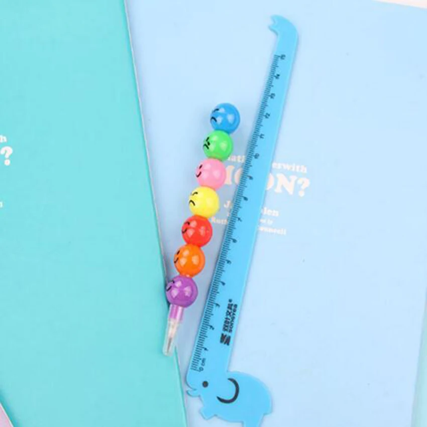 

1pc Creative Sugar-Coated Haw Cartoon Smiley Graffiti Pen 7 Colors Crayon Wax Pencil