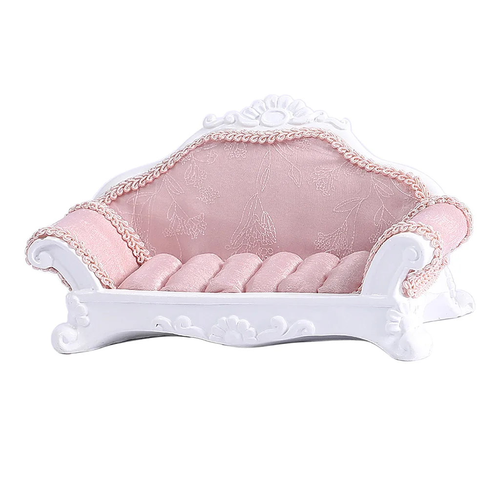 Розовое Кружевное кольцо в форме дивана сережки гвоздики украшения витрина для