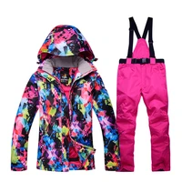new thick warm womens ski suit waterproof windproof skiing and snowboarding jacket pants set winter jacket women snow costumes