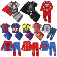 kids casual tracksuit summer autumn cartoon clothing boys spiderman super hero clothes outfits children iron man topspants set