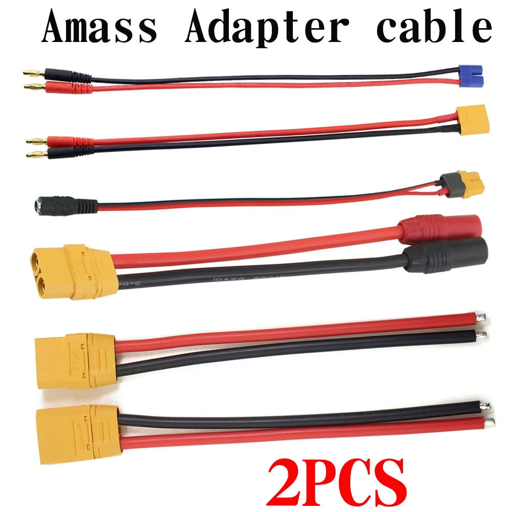 Штепсельная Вилка Amass XT90 на AS150 разъем dc5 5 4 мм переходник типа банан Deans 14AWG 22AWG