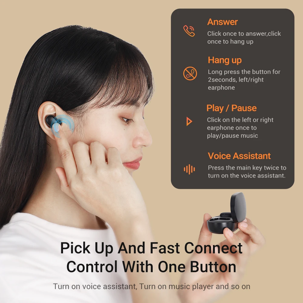 TOPK T24 TWS Bluetooth наушники со светодиодным дисплеем беспроводные стерео звук в ушах