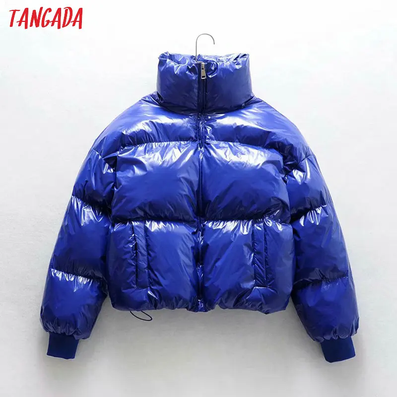 Tangada, женские парки больших размеров, толстые,, короткие, стильные, на молнии, с карманами, женские, теплые, зимние, с вышивкой, пальто MJ05