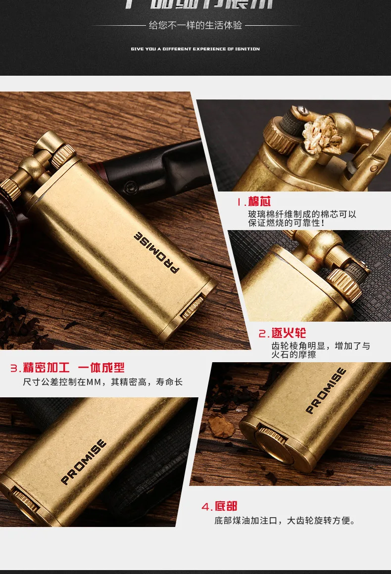 Честная медная керосиновая Зажигалка в стиле ретро многоразовые шлифовальные