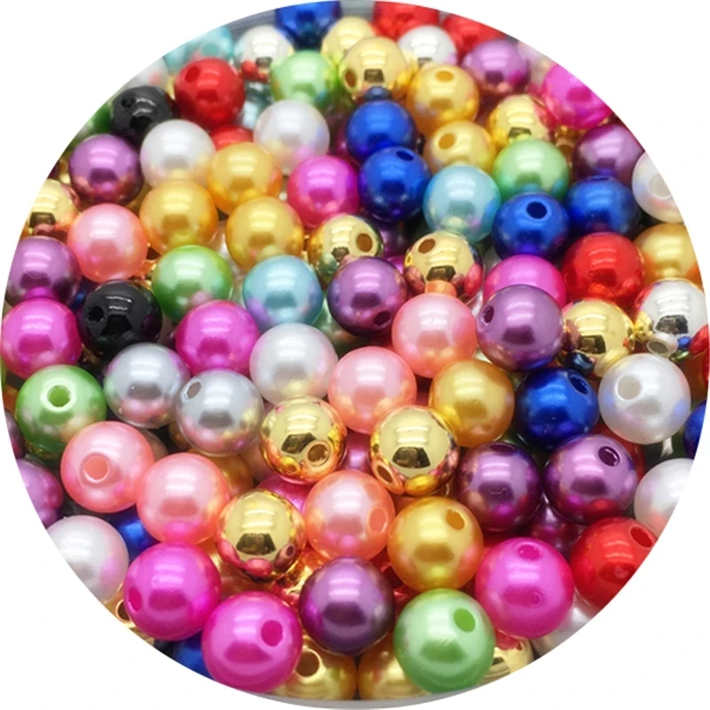 Круглые акриловые бусины с имитацией жемчуга 4/6/8/10 мм для самостоятельного