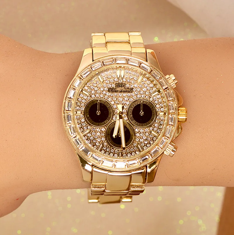 Часы наручные мужские кварцевые роскошные брендовые дизайнерские со стразами