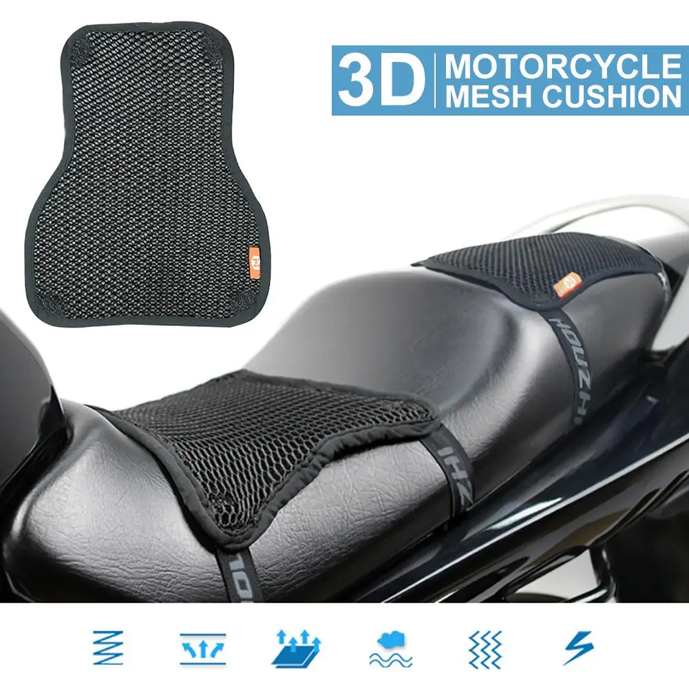 

Motorcycle Seat Cushion Cover 3D Mesh Protector Insulation Cushion Motorcycle Seat Cover Cushion Universal For Electric Bike