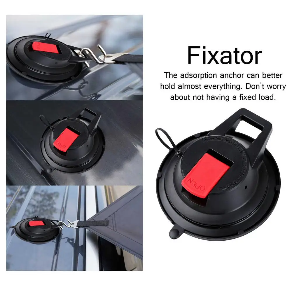 

Tent Suction Cup Anchor Heavy Duty Car Camping Rope Strong Suction Cup Removable Securing HookNon-porous Smooth Surfaces