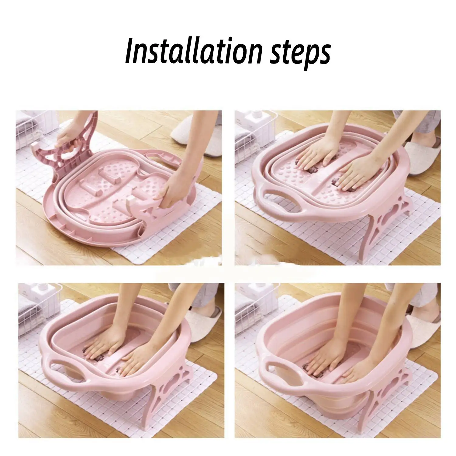 Behogar Складной Спа для ног замочить массажная ванна ведро бассейна с массирующие