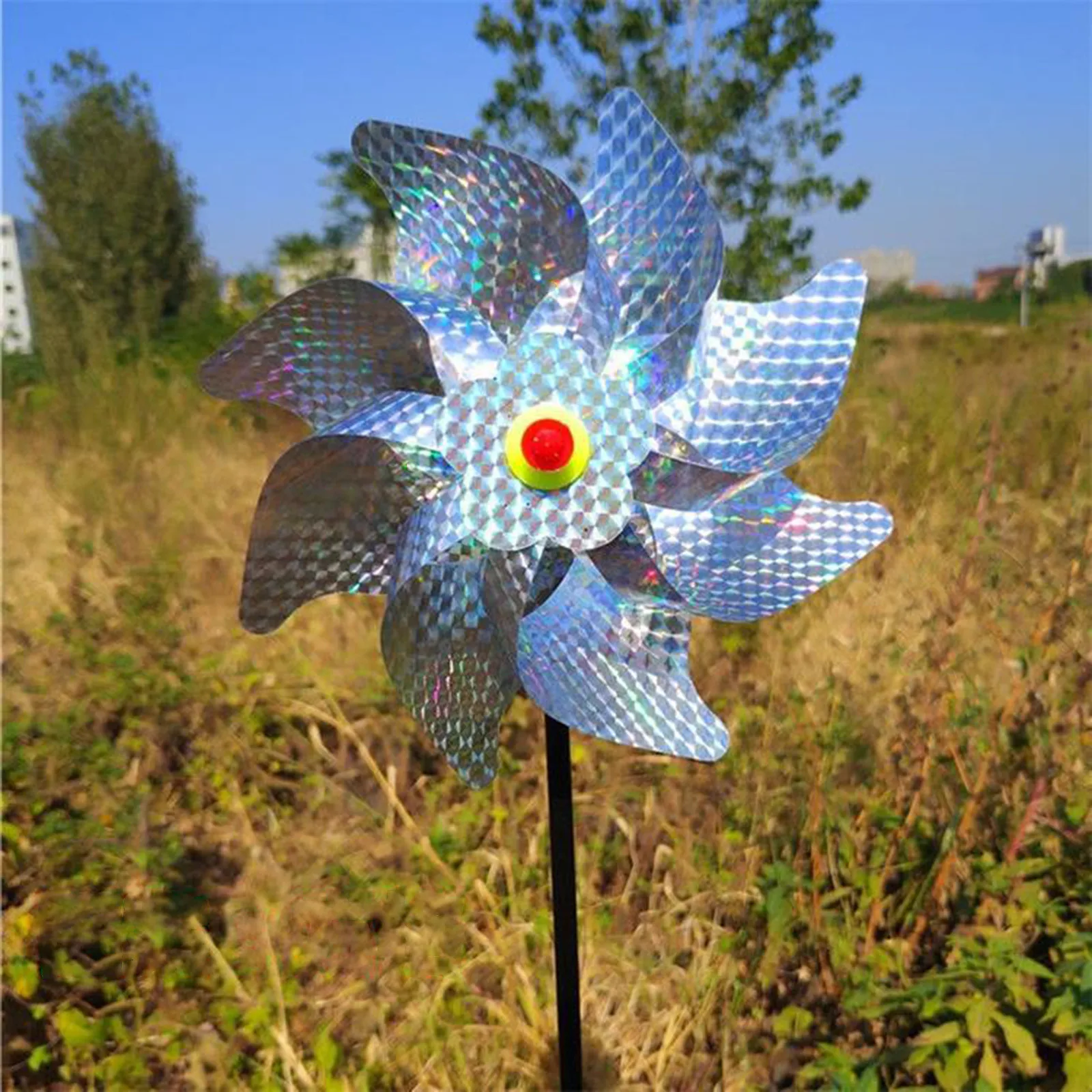 

5pc Wind Spinners Garden Outdoor Decro Bird Proofing Device Bird Scaring Magic Device Ornament Decoration Toy Gift For Kids