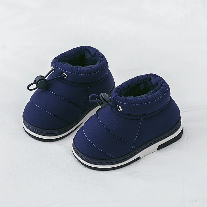

2022 Fashion Baby Toddler Shoes Winter Cotton Boots for Girls Warm Down Slippers Home Parent-child Shoes for Boys Snow Boots