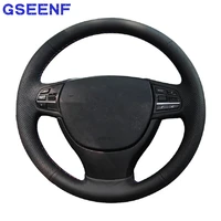 for bmw f10 f07 gt 2009 10 2011 2012 2013 2014 2015 2016 2017 f11 car steering wheel cover wearable black genuine leather