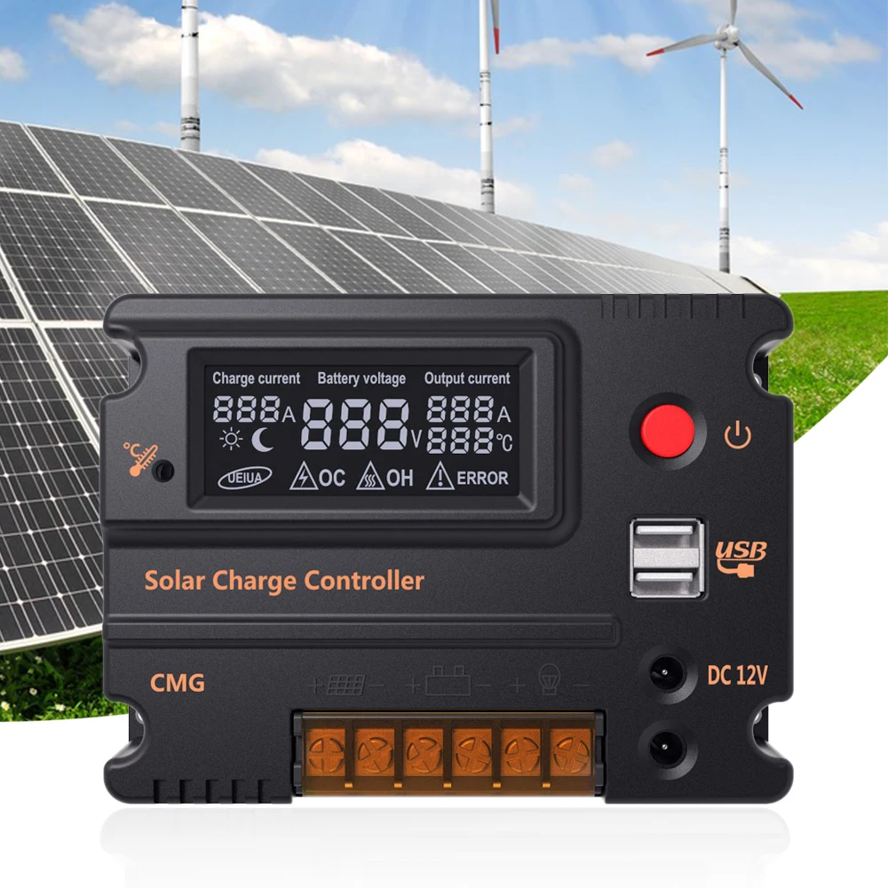 

10A/20A 12V/24V LCD Solar Charge Controller Panel Battery Regulator Auto Switch Overload Protection CMG-2410/CMG-2420