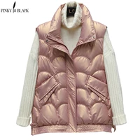 pinkyisblack winter vest women jacket waistcoat mujer chaqueta loose warm ladies vest thick sleeveless down cotton vest female