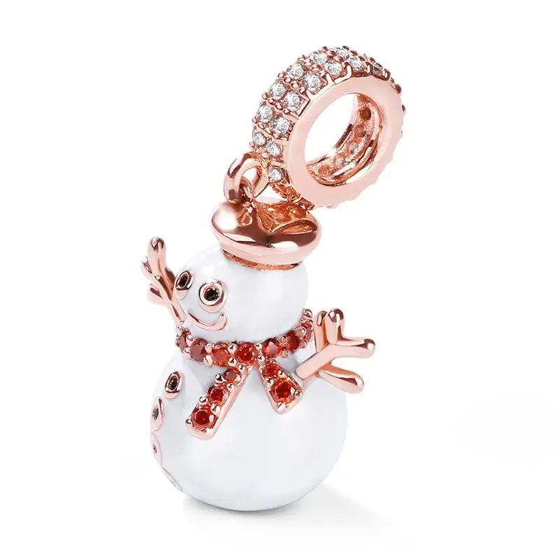 New christmas gift red apple snowman reindeer diy Bead fit original Pandora charms silver 925 Bracelet for girl fashion jewelry | Украшения