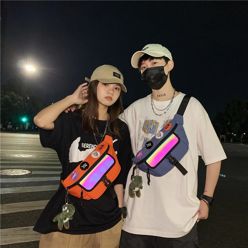 2021 японская нагрудная сумка в стиле Харадзюку светоотражающая через плечо