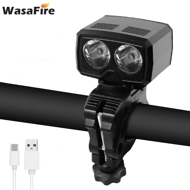 

Фонарь велосипедный WasaFire, зарядка через USB, 2 * XM-L2, алюминиевый сплав