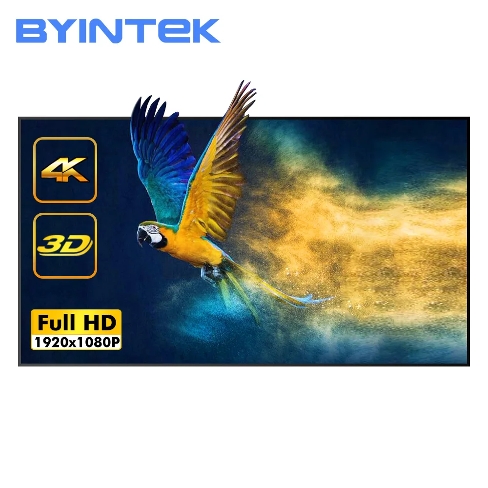 Проектор BYINTEK портативный экран 100 дюймов 120 16:9 складной передний задний для