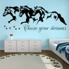 Виниловая наклейка на стену Чейз ваши мечты с лошадьми и звездами, Настенная Наклейка для детской комнаты, съемная Настенная роспись HJ849