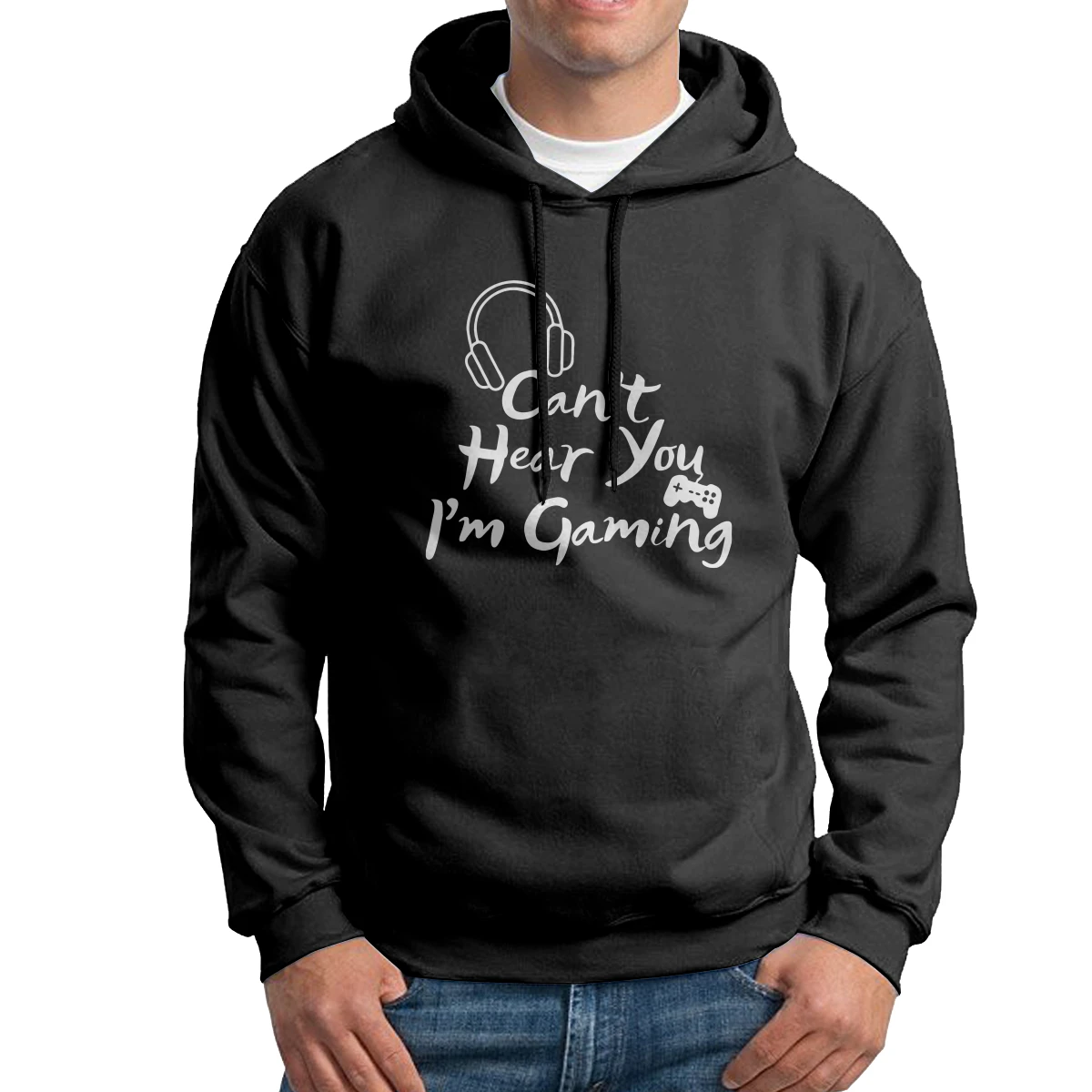 

Классные толстовки с капюшоном, мужские толстовки с надписью «I'm Gaming», игровая гарнитура для графических видеоигр, футболка из чистого хлоп...