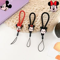cute personality cartoon mickey minnie mobile phone ring short hanging rope anti falling ring buckle u disk couple pendant