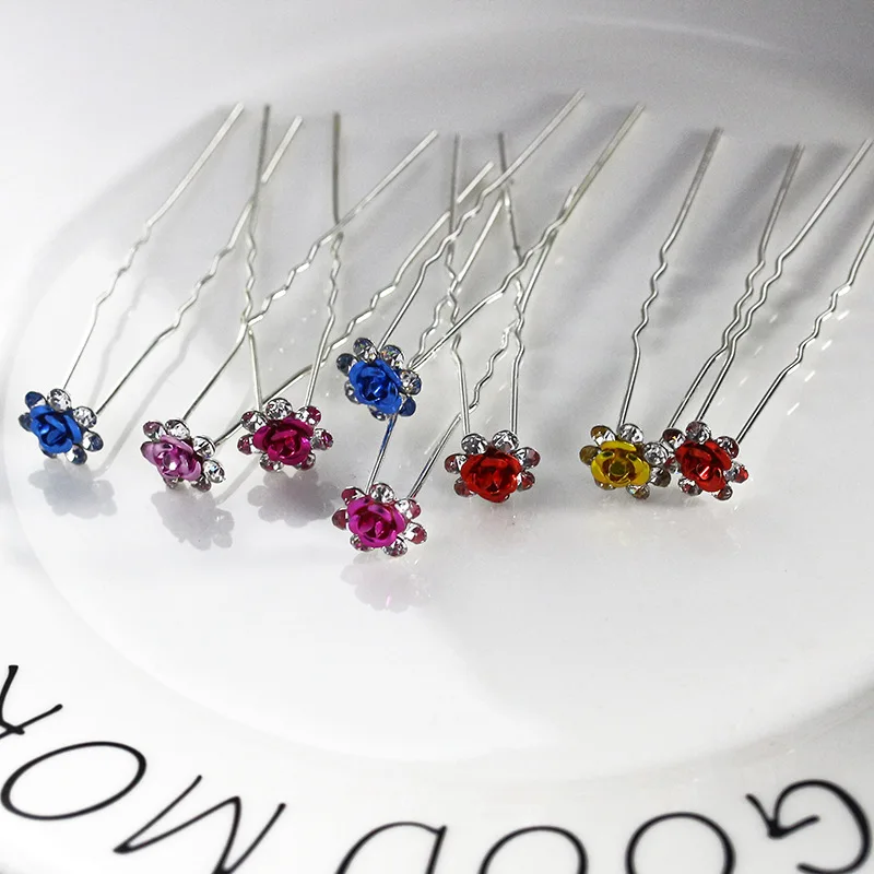 Классическая Цветочная палочка для волос с кристаллами и стразами женский