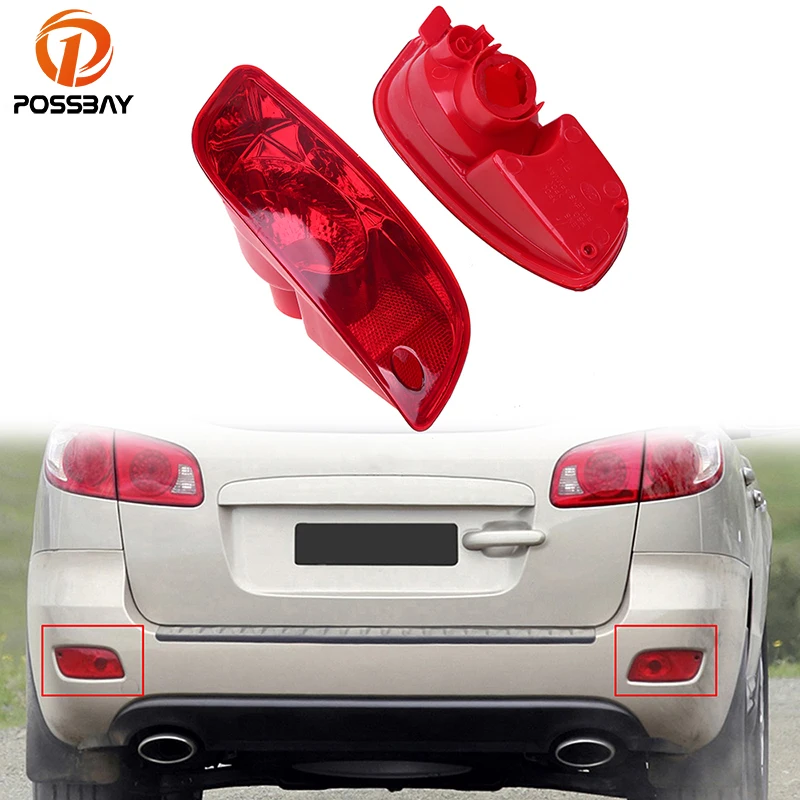 

Задние стоп-сигналы POSSBAY, корпус для Hyundai Santa Fe (см) 2007 2008 2009, предфазная фара, красная линза, задний бампер, отражатель