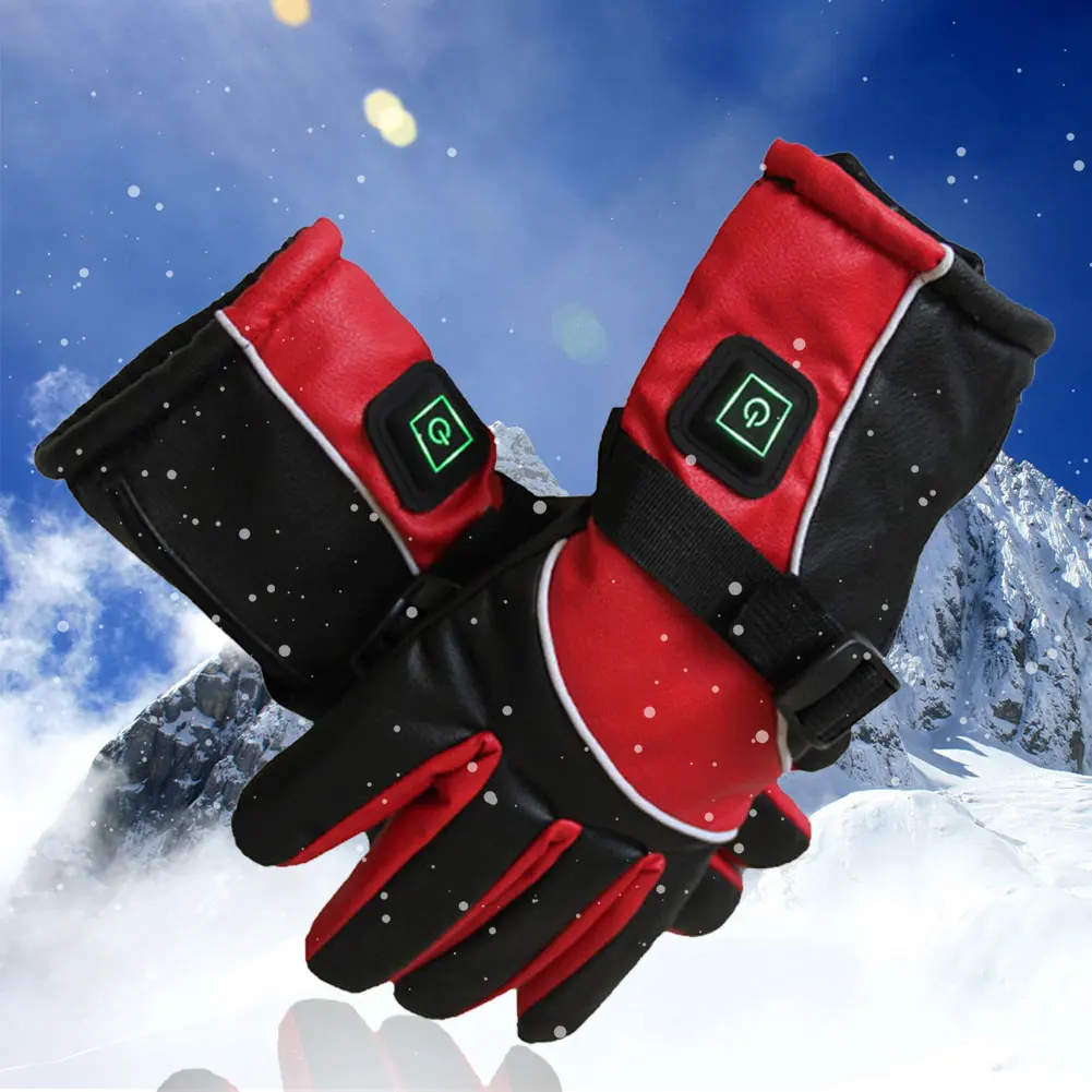 Electric Riding Windproof Motorcycle Soft Hand Long Plush Warm Outdoor Sports USB Rechargeable Heated Gloves Thermal Comfortable |