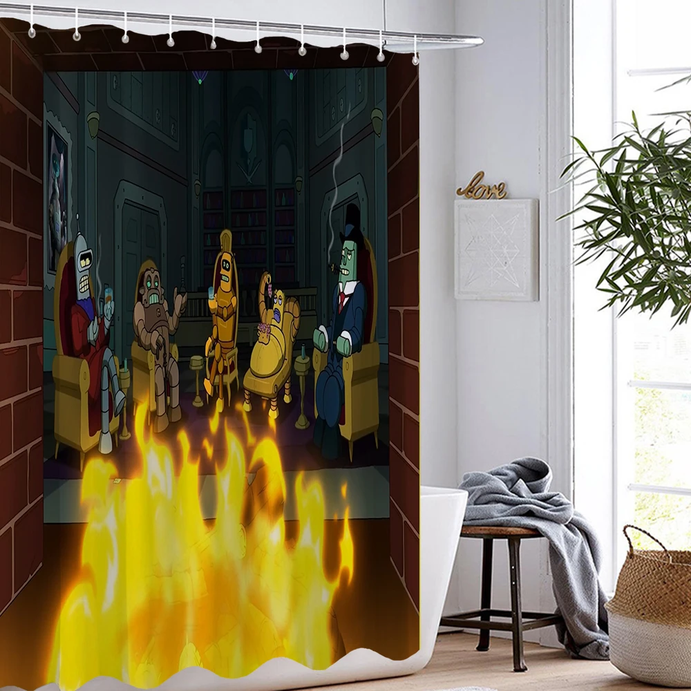 Занавеска для душа Летающий из будущего комедия штора полиэстера с мультяшным