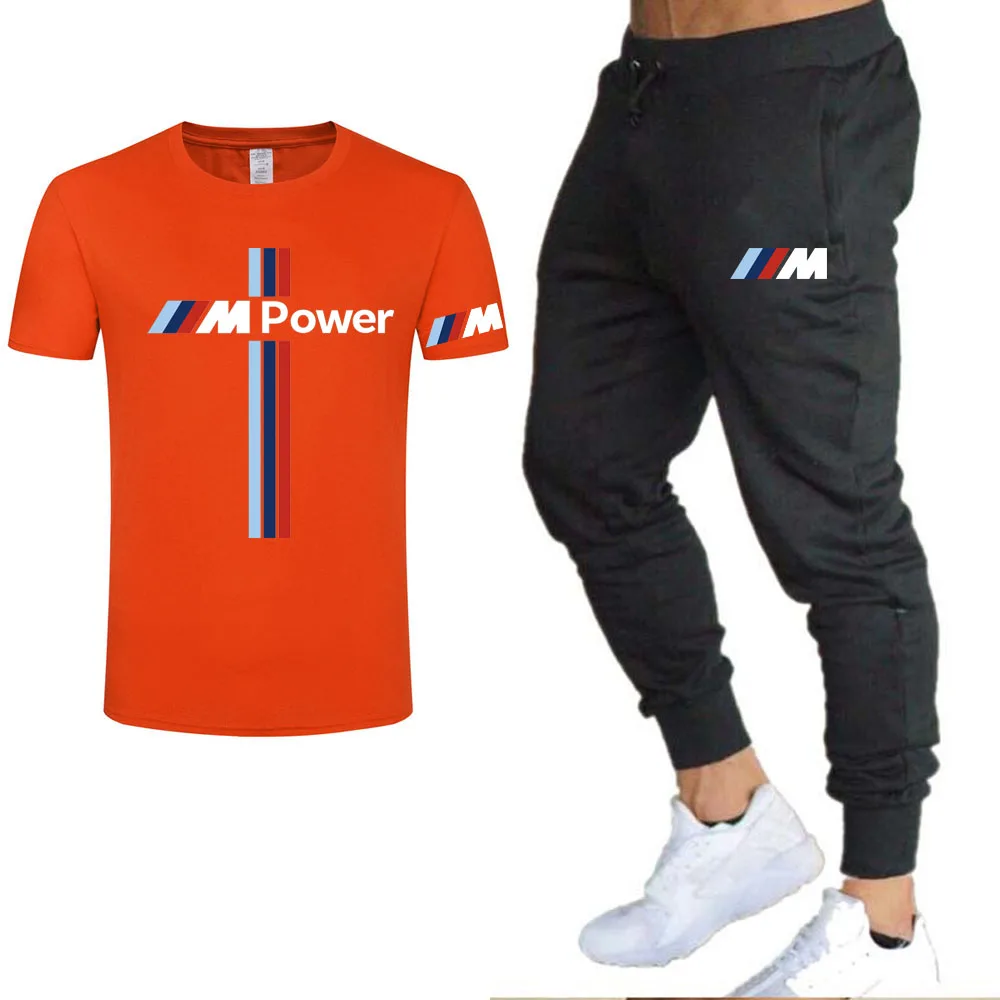 

Men's Sets T Shirts+Shorts Men Brand Two Piece Suit Tracksuit Male Casual Tshirts Workout Fitness Sets Jogger Suits for Men
