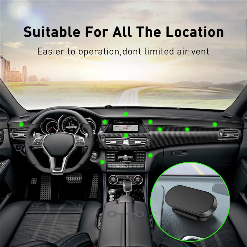Magnet Car Mobile Phone Holder 360 Degree Rotatable Mount Support Bracket Desktop Stand Stick Dashboard Wall for iPhone Samsung