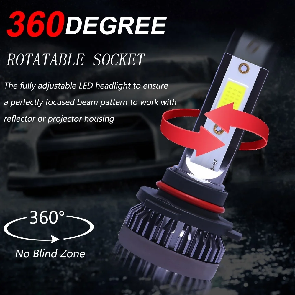 CARCTR 4x Mini 9005 HB3 H10 + 9006 HB4 светодиодный светильник противотуманный для вождения